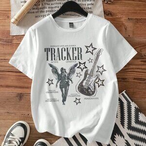 Rock - style White T - shirt, Interpreting a Personalized Trendy Attitude